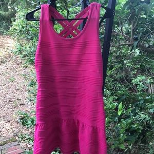 NWOT Hot Pink cross back dress